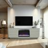 73 inch Fireplace TV Stand for TVs up to 85 inches, Sandstone Finish TV Stand with Storage Cabinets,TV Cabinet Entertainment Center,for The Living Room view 1