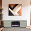 73 inch Fireplace TV Stand for TVs up to 85 inches, Sandstone Finish TV Stand with Storage Cabinets,TV Cabinet Entertainment Center,for The Living Room view 3