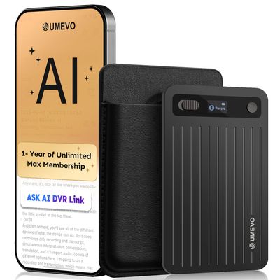 AI Voice Recorder with App Control : AI Transcription, Summarization & Mind Maps, Portable AI Note Taking Device with Case 64GB Memory Recording for Calls, Speeches, Meetings, Interviews(Black)