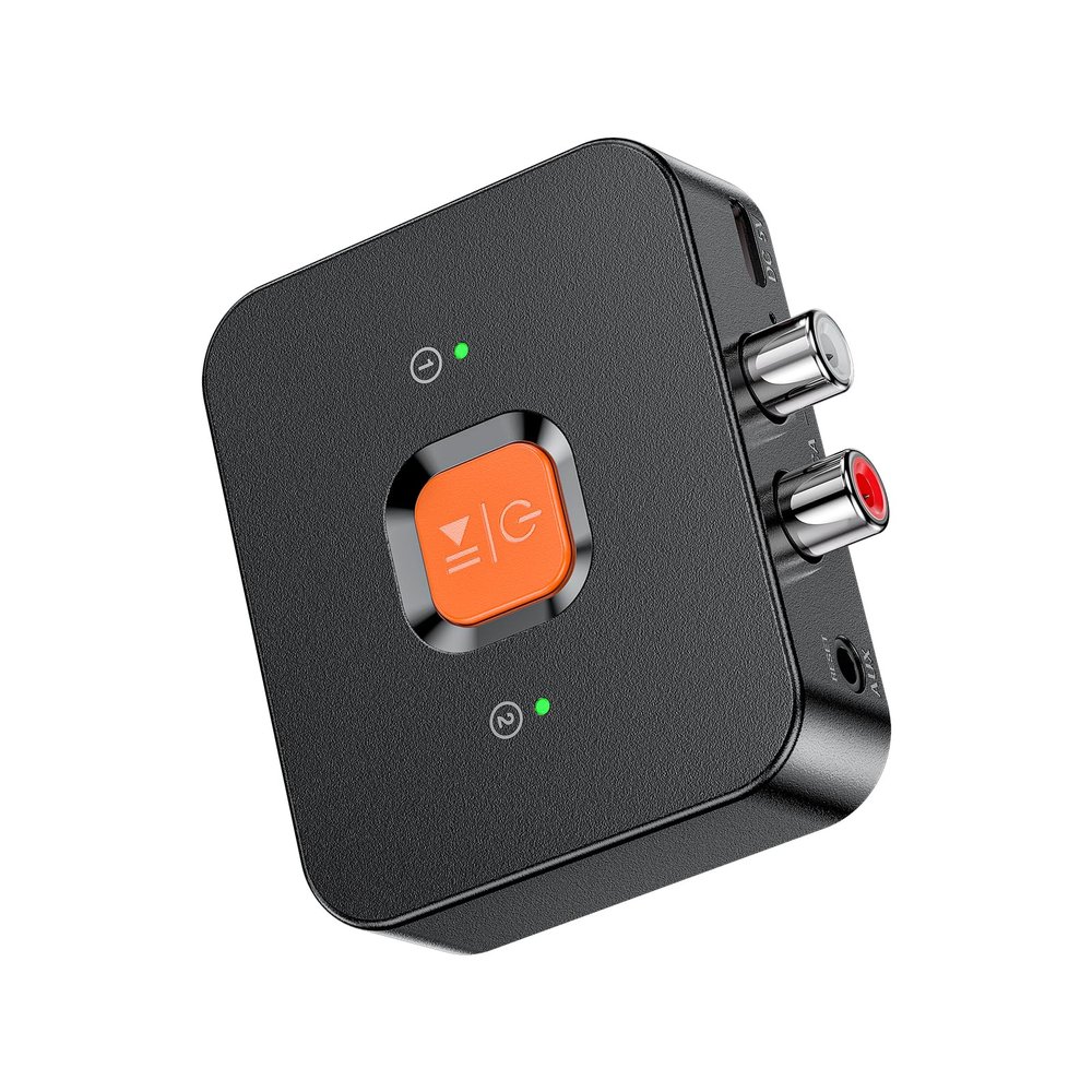 MOUDOAUER 20M Receiver Bluetooth 6.0 Audio Adapter, Speaker Microphone Audio Wireless Adapter, RCA/AUX