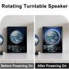Music Picture Frame Bluetooth Speaker - Rotating Turntable Wireless Speaker Song Plaque, Light Up Music Plaque Art Paintings Frame with LED Light, Home Desk Decor Gifts for Men & Women (Earth) view 3