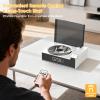 CD Player Portable with Bluetooth, Rechargeable CD Players Retro Suitcase CD Music Player with HiFi Speakers Desktop CD Player for Home Car Study Travel (White) view 4