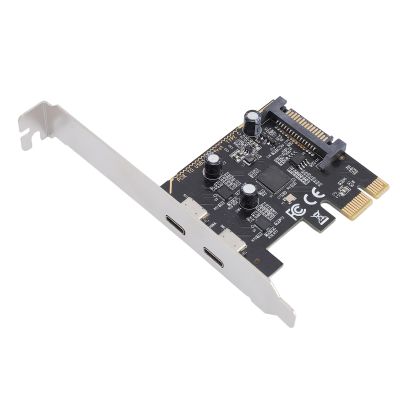 Tangxi 2 Ports USB 3.2 Gen 1 PCIe Expansion Card, PCIe to USB C Adapter Card, High Speed 5Gbps, ASM1042 Main Control Chip, for Desktop PC