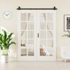 56" x 80" 10-Lites Tempered Clear Glass Bifold Barn Door, Pre-Assembled MDF Panels Bi Fold Barn Door with 64" Track Kit Included, Water-Resistant Folding Closet Doors, Easy Installation, Paintable view 2
