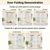 56" x 80" 10-Lites Tempered Clear Glass Bifold Barn Door, Pre-Assembled MDF Panels Bi Fold Barn Door with 64" Track Kit Included, Water-Resistant Folding Closet Doors, Easy Installation, Paintable view 3