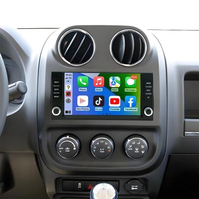 7 inch Touchscreen Car Stereo for Jeep Patriot 2009-2016, Android 13 Double Din Car Radio with Carplay & Android Auto in-Dash Navigation BT Mirror Link WiFi Backup Camera + Micphone