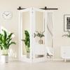 48" x 80" 1-Lite Shatterproof Mirror Bifold Barn Door, Pre-Assembled Bi Fold Barn Door with 64" Track Kit Included, Paintable Folding Closet Doors, Easy Installation, Energy Saving, White view 1