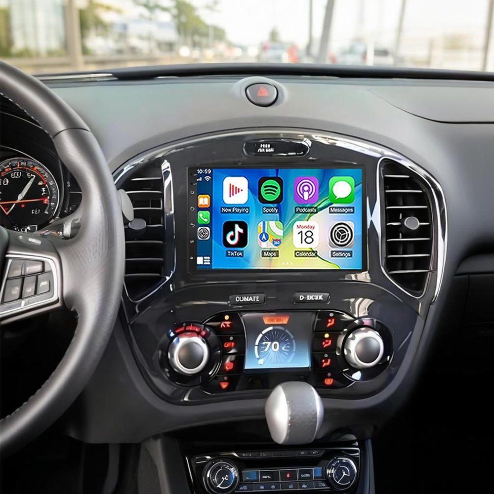 Car Radio Stereo for Nissan Juke 2010-2011, 2G+32G Android 7" Touch Screen Head Unit with Wireless Carplay and Android Auto 5G WiFi GPS Bluetooth FM SWC Backup Camera