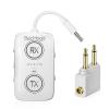 2026 Upgraded Airplane Bluetooth 5.4 Adapter with aptX Adaptive, ElecMoga Airplane Travel Essentials Supports 2 AirPods or Headphones, 2-in-1 AUX Wireless Transmitter Receiver for Gym, TV, Car, White view 1