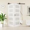 56" x 96" 5-Lites Tempered Frosted Glass Bifold Barn Door, Pre-Assembled MDF Panels Bi Fold Barn Door with 64" Track Kit Included, Paintable Folding Closet Doors Privacy Protection, Easy Installation view 1