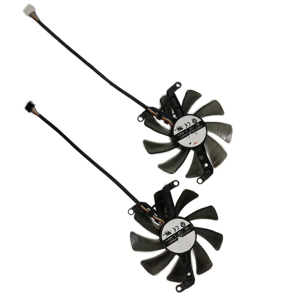 1 Set,TH9215S2H-PAA01,VGA GPU Cooler,Graphics Video Card Fan, for Manli for RTX 3060 Ti 3050 3070 RTX3060 LHR for Gallardo(2 Plugs TH9215S2H)