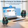 RICHJOY Bluetooth Speaker Powerful Crystal Clear Sound Dual Pairing Wireless Speaker with LED Lights Support FM Radio/TF Card/AUX Playback Player, for Outdoor/Home/Party,Gift Ideas (Black) view 3