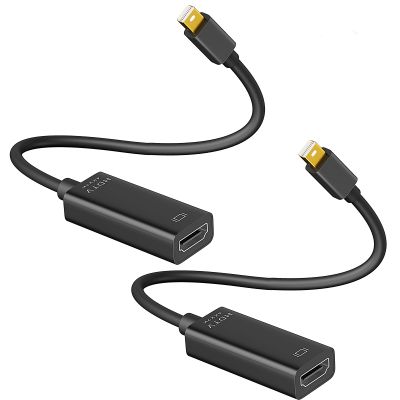 4K Mini DisplayPort to HDMI Adapter 2 Pack, 4K@30Hz Mini DP to HDMI Adapter, Gold-Plated Thunderbolt to HDMI Converter Compatible with MacBook Air/Pro, Microsoft Surface Pro/Dock, Monitor, Projector
