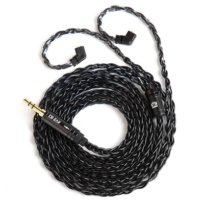1.5m/4.92ft IEM Cable, KBEAR ST12 MAX 8-strand 4N OFC Silver-plated Upgraded Earphone Cable,14 Core Earbuds Headphone Extension Wire, in Ear Monitor Cord for Audiophile Musician (Black, QDC 3.5MM)