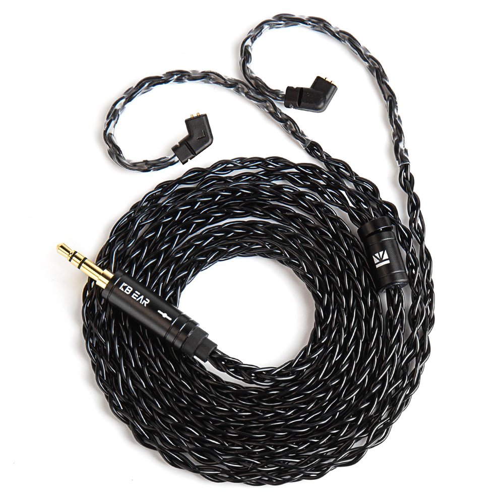 1.5m/4.92ft IEM Cable, KBEAR ST12 MAX 8-strand 4N OFC Silver-plated Upgraded Earphone Cable,14 Core Earbuds Headphone Extension Wire, in Ear Monitor Cord for Audiophile Musician (Black, QDC 3.5MM)