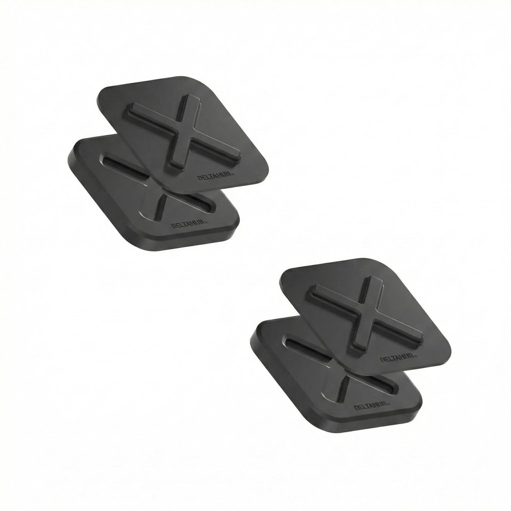 DELTAHUB HoldX Magnetic Mount - Universal Phone & External Drive Holder for Laptops, Desks | Strong Magnetic Stand for SSDs, HDDs & Mobile Device (Black 2-Pack)
