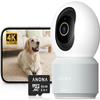 Anona 4K UHD Indoor Camera with 64GB SD Card, Pet/Dog/Baby Security Camera with Phone App, 360 Pan-Tilt, 2.4G/5G Wi-Fi 6, Auto-Tracking, Person/Pet/Baby Crying Detection, Privacy Mode, Two-Way Audio view 1