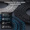 1.5m/4.92ft IEM Cable, KBEAR ST12 MAX 8-strand 4N OFC Silver-plated Upgraded Earphone Cable, 14 Core Earbuds Headphone Extension Wire, in Ear Monitor Cord for Audiophile Musician (Gray, MMCX 3.5MM) view 3