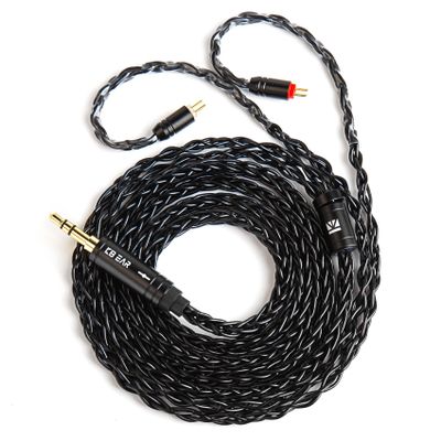 1.5m/4.92ft IEM Cable, KBEAR ST12 MAX 8-strand 4N OFC Silver-plated Upgraded Earphone Cable, 14 Core Earbuds Headphone Extension Wire, in Ear Monitor Cord for Audiophile Musician ( Black, 2PIN 3.5MM)