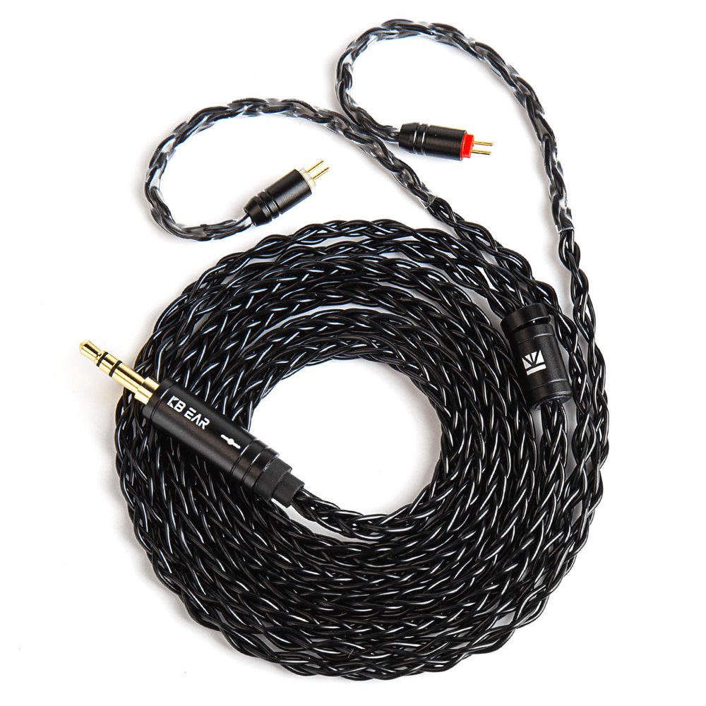 1.5m/4.92ft IEM Cable, KBEAR ST12 MAX 8-strand 4N OFC Silver-plated Upgraded Earphone Cable, 14 Core Earbuds Headphone Extension Wire, in Ear Monitor Cord for Audiophile Musician ( Black, 2PIN 3.5MM)
