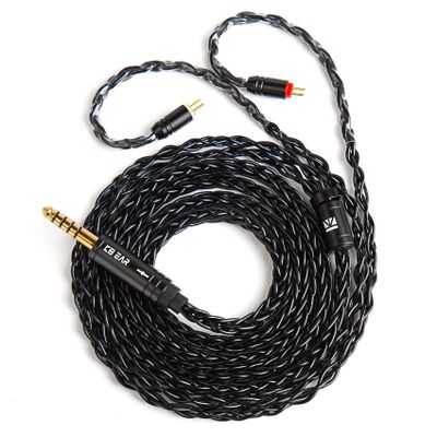 1.5m/4.92ft IEM Cable, KBEAR ST12 MAX 8-strand 4N OFC Silver-plated Upgraded Earphone Cable, 14 Core Earbuds Headphone Extension Wire, in Ear Monitor Cord for Audiophile Musician (Black, 2PIN 4.4MM)