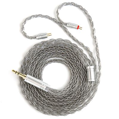 1.5m/4.92ft IEM Cable, KBEAR ST12 MAX 8-strand 4N OFC Silver-plated Upgraded Earphone Cable, 14 Core Earbuds Headphone Extension Wire, in Ear Monitor Cord for Audiophile Musician (Gray, 2PIN 3.5MM)
