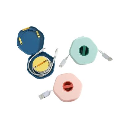 Retractable Cord Organizer 6 Piece Cable Organizer For Headphones And USB Cables For USB, Headphone, Data Cables(Blue)