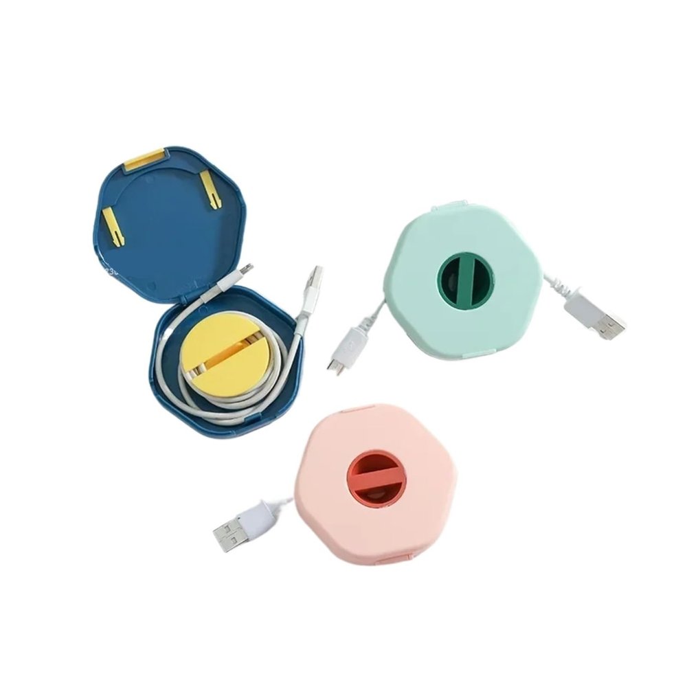 Retractable Cord Organizer 6 Piece Cable Organizer For Headphones And USB Cables For USB, Headphone, Data Cables(Blue)