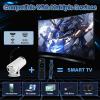 XIXIMENG M300 PRO Mini Projector with 2 Controller,15000+ Games 14 Emulators Portable Smart Projector with WiFi and Bluetooth,Android 11 Game Projectors,Auto Focus & Keystone,RK3326 Chip,180Rotation view 3
