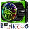 2026 Upgraded 10" 1600W Slim Under Seat Car Subwoofer with Built-in Amp & LED Ambient Lights - Low Profile Bass Sub for Car Audio Individual Controls (LPF/Gain/Bass Boost) High Output Distortion-Free view 1