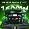 2026 Upgraded 10" 1600W Slim Under Seat Car Subwoofer with Built-in Amp & LED Ambient Lights - Low Profile Bass Sub for Car Audio Individual Controls (LPF/Gain/Bass Boost) High Output Distortion-Free view 2