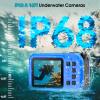 4K Underwater Camera64MP 16FT Waterproof, Floatable, Autofocus, IPS HD Screen, 32GB Card, 16X Digital Zoom,Blue view 3