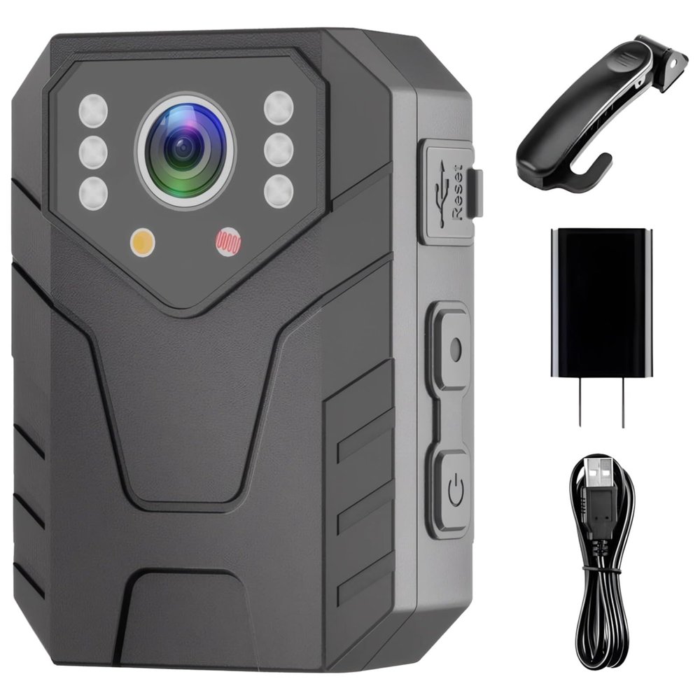 Machify Law Enforcement 2K Body Cam, 170 Wide Angle, Ir Night Vision, 128G Storage, Ip66 Waterproof