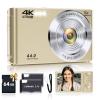 Digital Camera, 2026 FHD 4K Autofocus Digital Camera with 64GB SD Card 16X Digital Zoom, Gold Cameras for Photography Portable Compact Point and Shoot Camera for Teens Adult Kids Gift view 1