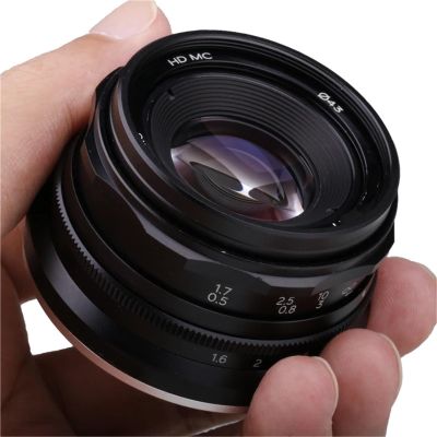 Compatible for Sony E Mount 35mm F1.6 APS-C Manual Focus Prime Lens(Black,M4/3)