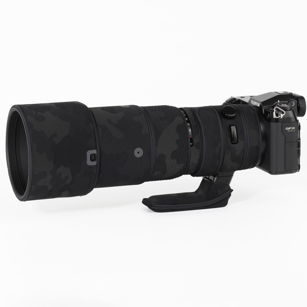 CHASING BIRDS Lens Camouflage Waterproof Coat for FUJIFILM GF 500mm F5.6 R LM OIS WR Rainproof Lens Protective Cover Version IV (Shadow Black)