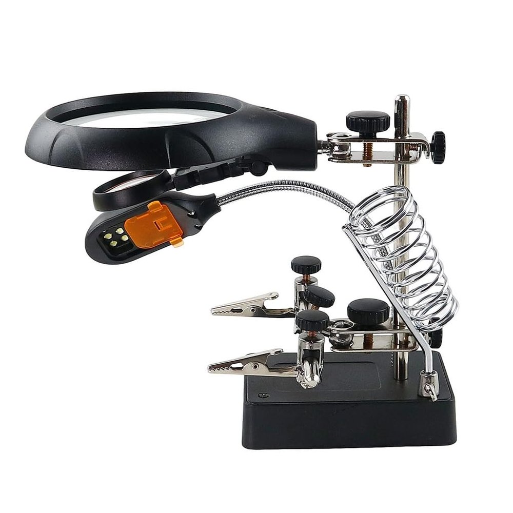 Equipped with Auxiliary Clamp Stand, Magnifying Glass, LED Lightcold and Warm Light Welding Repair