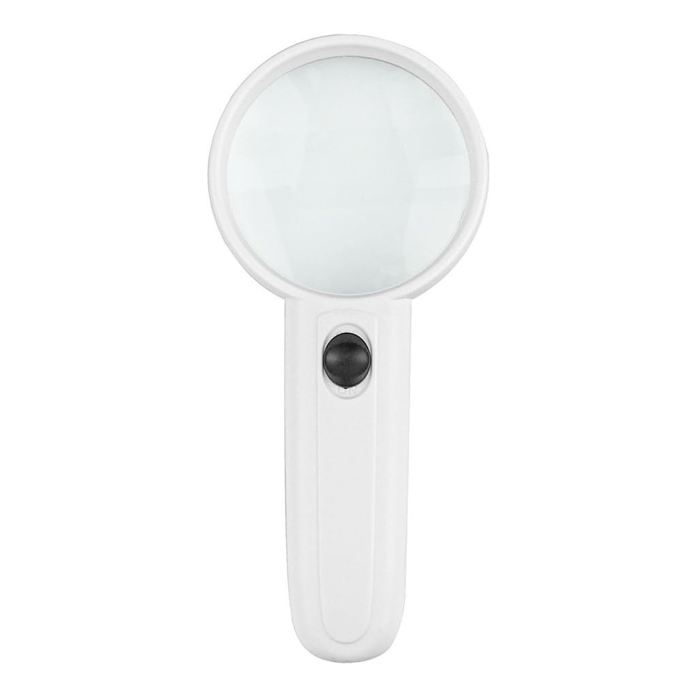 Magnifier with LED Light Handheld Plastic Frame Glass Lens Reading Magnifying