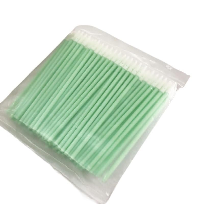 LOKLNEYK 100pcs Fiber Optic Cleaning Tool Micro Cleaning Foam for Fiber Cleaning Printhead Cleaning Tool(100pcs Pointed Type)