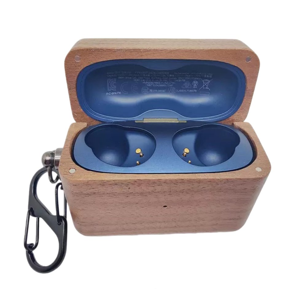 Tangxi Walnut Wood Earbuds Case Cover, Protective Case for Bowers Wilkins Pi8, Shock Absorbing with Soft Microfiber Lining and Hand Polished Wooden Cover