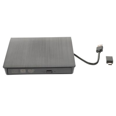 OSALADI USB Slot in Load CD DVD Burner External Optical Drive Black Portable Tray Disc Writer Compatible with Laptop Desktop Plug and Play No Adapter Needed