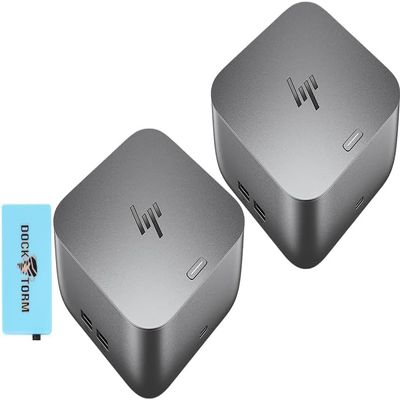 HP 280W G6 Thunderbolt 4 Ultra Dock Port Replicator Bundle w/DKZ Hub (Universal Thunderbolt/USB-C Docking Station, Single Cable for Charging, Data Transfers to Any Brand Laptop) AW5M5UT#ABA (2 Pack)