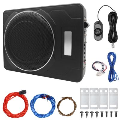 1200W 10inch Powered Subwoofer Car Audio, Slim Under Seat Bass Speaker with Builtin Amp, Longlasting Performance, Lowfrequency Dispersion, Easy Installation, Works with Cars,