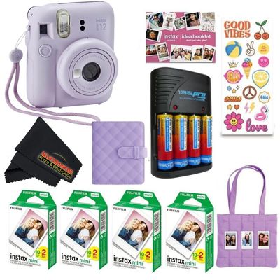 Fujifilm INSTAX MINI 12 Blue Bundle 2025 (80 Sheets, Lilac Purple (Holiday Bundle))