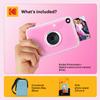 Kodak Printomatic+ Instant Print Digital Camera Starter Bundle + Carrying Case (Blue) + Zink 20pk Sticky-Back Photo Paper - 10MP, Full-Color Photos, GB LED Status Indicator - Pink view 2