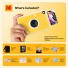 Kodak Printomatic+ Full Color Instant Print Digital Camera Gift Bundle + Case + Zink 2x3 Sticky Back Photo Paper 20pk + Album + Sticker Sets + Sticker Frames + Hanging Frames + Markers - Yewllow view 2