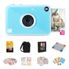 Kodak Printomatic+ Full Color Instant Print Digital Camera Gift Bundle + Case + Zink 2x3 Sticky Back Photo Paper 20pk + Album + Sticker Sets + Sticker Frames + Hanging Frames + Markers - Blue view 1