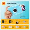 Kodak Printomatic+ Full Color Instant Print Digital Camera Gift Bundle + Case + Zink 2x3 Sticky Back Photo Paper 20pk + Album + Sticker Sets + Sticker Frames + Hanging Frames + Markers - Blue view 2