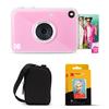 Kodak Printomatic+ Instant Print Digital Camera Starter Bundle + Carrying Case + Zink 20pk Sticky-Back Photo Paper - 10MP, Full-Color Photos, GB LED Status Indicator - Pink view 1