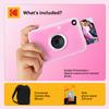 Kodak Printomatic+ Instant Print Digital Camera Starter Bundle + Carrying Case + Zink 20pk Sticky-Back Photo Paper - 10MP, Full-Color Photos, GB LED Status Indicator - Pink view 2